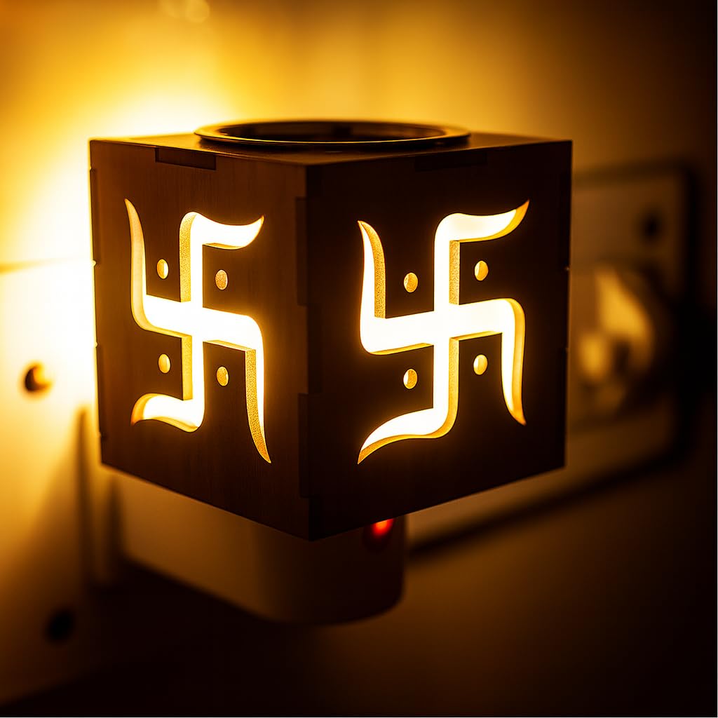 PANCA Electrical Kapoor Dani | Electric Camphor Diffuser & Swastik Kapoor Burner | Multipurpose Electric Dhoop Dani for Pooja, Aroma Therapy & Home Fragrance