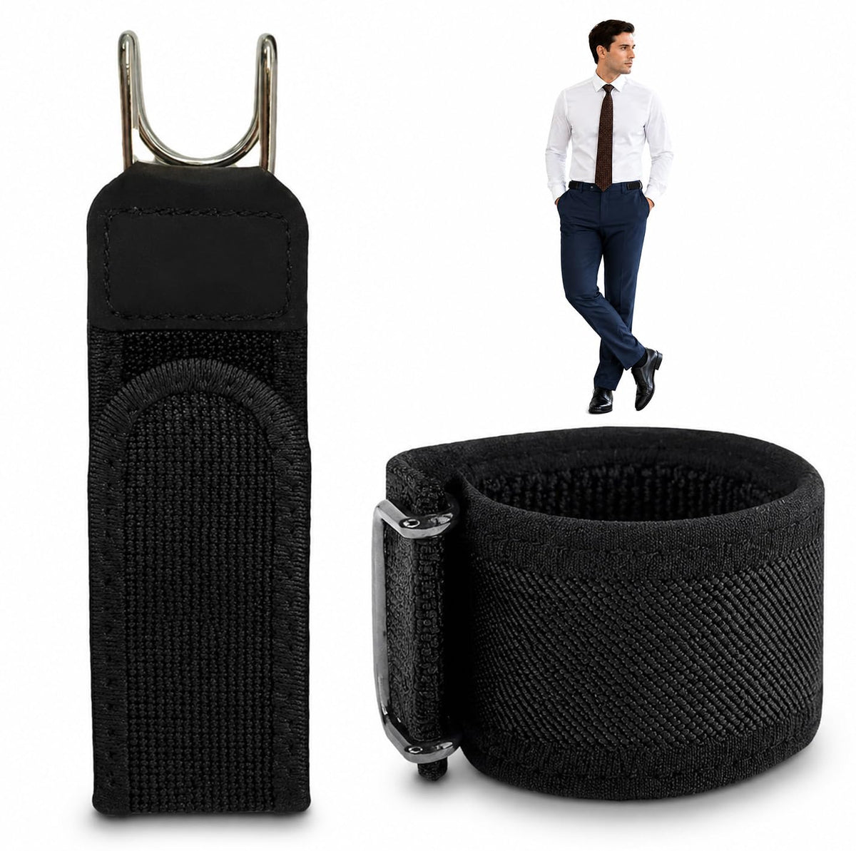 PANCA 2 Pcs Buckle Less Belt for Men & Women | Adjustable Elastic Waist Strap with Hook Closure | Invisible No Buckle Belt for Jeans, Trousers, Formal Pants, Travel & Everyday Wear