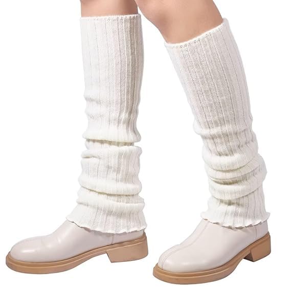 PANCA Winter Socks for Women | Woolen Fleece Leg Warmers Calf Length | Korean Outfit Stockings for Skirt Wear, Girls &amp; Kids | Soft Foot Warmers for Cold Weather