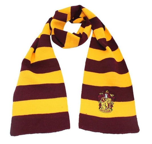 PANCA Knit Striped Winter Scarf for Men &amp; Women | Soft Woolen Muffler Neck Warmer | Unisex Warm Long Scarf for Winter Wear, Travel &amp; Cosplay Style Outfit (Yellow &amp; Maroon)