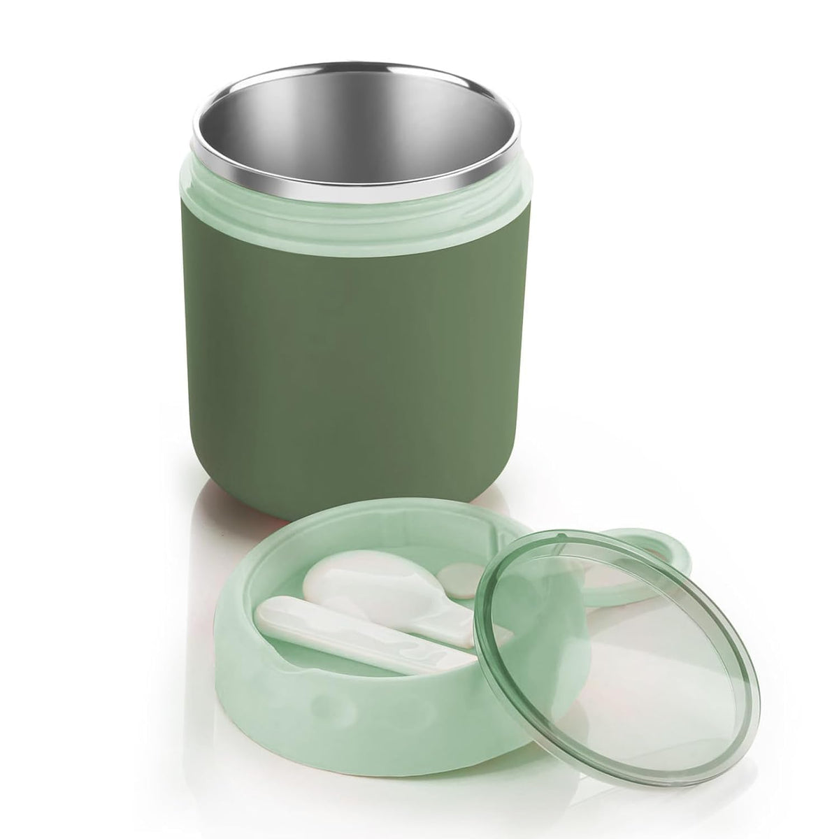 PANCA Soup Cup Stainless Steel Food Jar with Spoon | Leakproof Hot &amp; Cold Lunch Container for Kids &amp; Adults | Reusable Food Flask for Office, Travel &amp; Picnic (Green)
