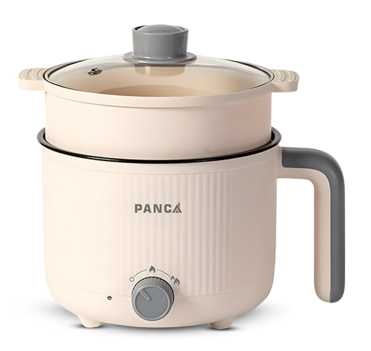PANCA Premium 1.2 Litre Electric Kettle With Steamer And Cooker| Boil Water, Make Tea, Coffee, Rice, Soup, Noodles| Use at Home, Office, Hostel And Travel| (2 Heat Modes, 600W, Beige)