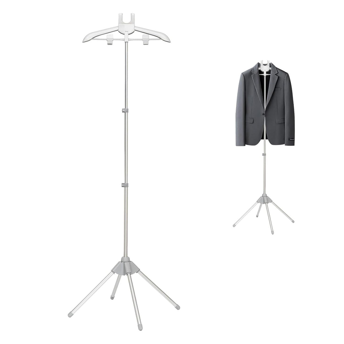 PANCA Handheld Garment Steamer Rack – Adjustable Clothes Iron Stand Hanger for Steam Ironing | Ironing Machine Bracket for Coats, Shirts, Dresses &amp; More | Durable &amp; Space-Saving Design (White)