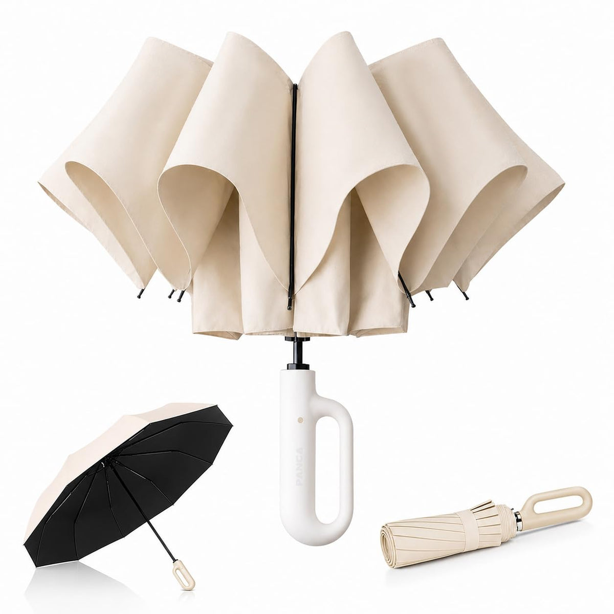 PANCA Umbrella for Rain Big Size - Windproof UV Protection Compact Folding Umbrella for Men, Women, Girls &amp; Kids | Automatic Open &amp; Close, 8 Ribs Strong Stylish Chatri for Daily Monsoon Travel