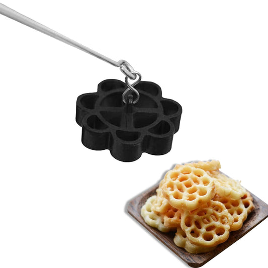 PANCA Non Stick Rose Cookie Mold for Achappam &amp; Murukku | Multipurpose Achu Maker for Gulabi Puvvulu, Rose Cookies &amp; Snacks | Easy Grip Handle for Home Cooking