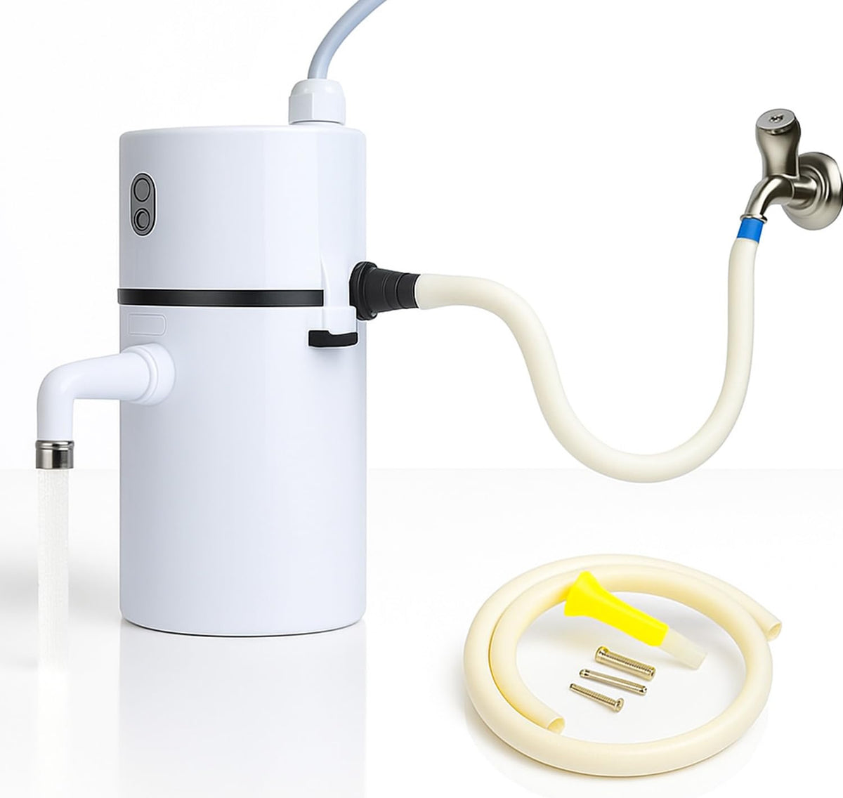 PANCA Auto Cut-Off Instant Water Heater | Portable Electric Geyser for Bathroom, Kitchen, Office, Saloon &amp; Home | Shockproof Fast Heating Mini Hot Water Device | Energy Efficient (White)