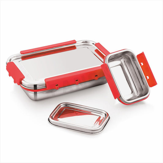 PANCA Stainless Steel Lunch Box Big Size Airtight Leakproof Tiffin for Office &amp; School Travel 2 Piece Lunch Set Essential Kitchen Tool Accessories
