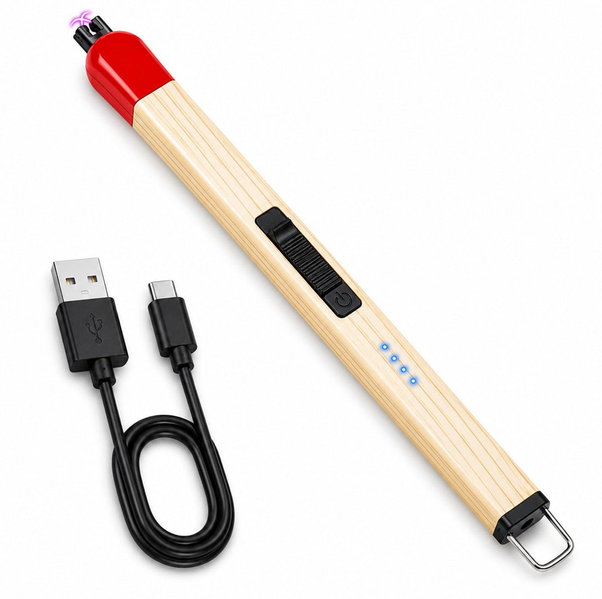 PANCA Stick Shaped Electric Arc Gas Lighter for Kitchen | Long Handle USB Rechargeable Plasma Lighter for Gas Stove, Candle &amp; BBQ | Windproof Flameless Ignition for Home &amp; Outdoor Use