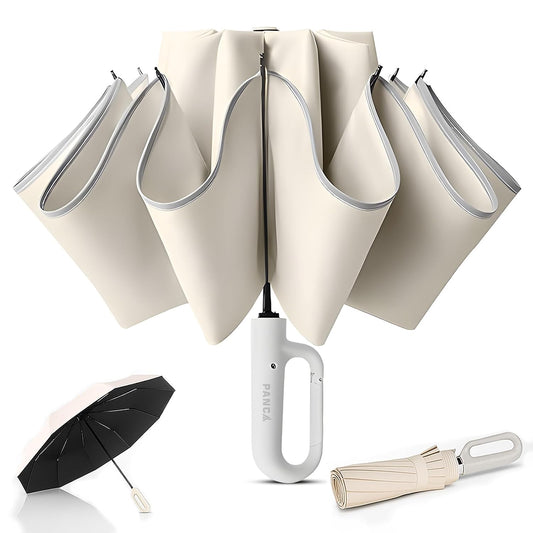 PANCA Umbrella for Rain Big Size - Windproof UV Protection Compact Folding Umbrella for Men, Women, Girls, Kids | Automatic Open &amp; Close, 10 Ribs, Stylish Daily Use Chatri for Monsoon Travel