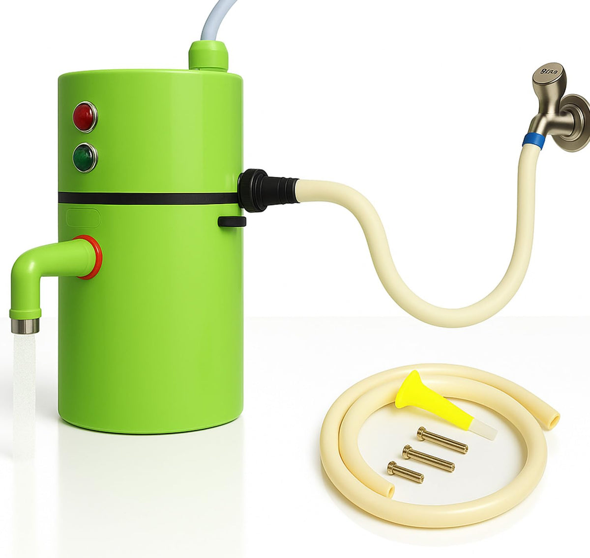 PANCA Auto Cut-Off Instant Water Heater | Portable Electric Geyser for Bathroom, Kitchen, Office, Saloon &amp; Home | Shockproof Fast Heating Mini Hot Water Device | Energy Efficient (Green)