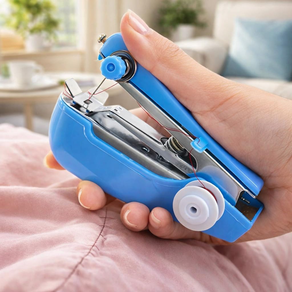 PANCA Handy Stitch Mini Hand Sewing Machine | Portable Handheld Silai Machine Stapler Style for Quick Clothes Repair &amp; Home Tailoring | Manual Stitching Tool for Fabric, DIY &amp; Travel