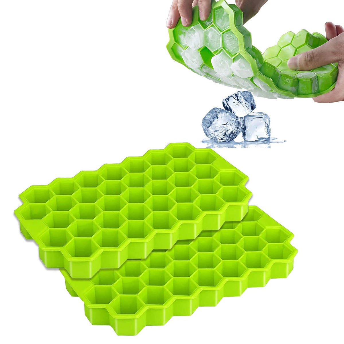 PANCA Silicone Ice Cube Tray 37 Cavity Honeycomb Mould | Flexible Freezer Ice Maker | Kitchen Accessories | Food Grade Silicone Tray for Ice, Chocolate &amp; Cake | Reusable Freezer Tray
