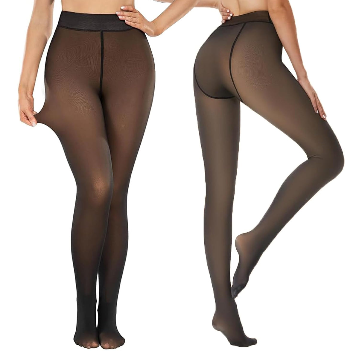 PANCA Winter Fleece Warm Thermal Leggings for Women &amp; Girls | Ankle Length, Full Body Coverage, Slim Fit | Black Tights Pants for Winter Wear (Free Size)