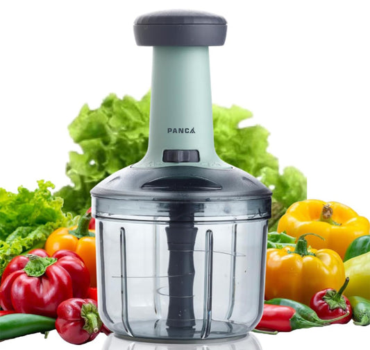 PANCA Vegetable Chopper for Kitchen, Kitchen Tools, Onion Cutter with 6 Blades for Effortless Chopping Vegetables &amp; Fruits (Set of 1, 900 ml, Round)