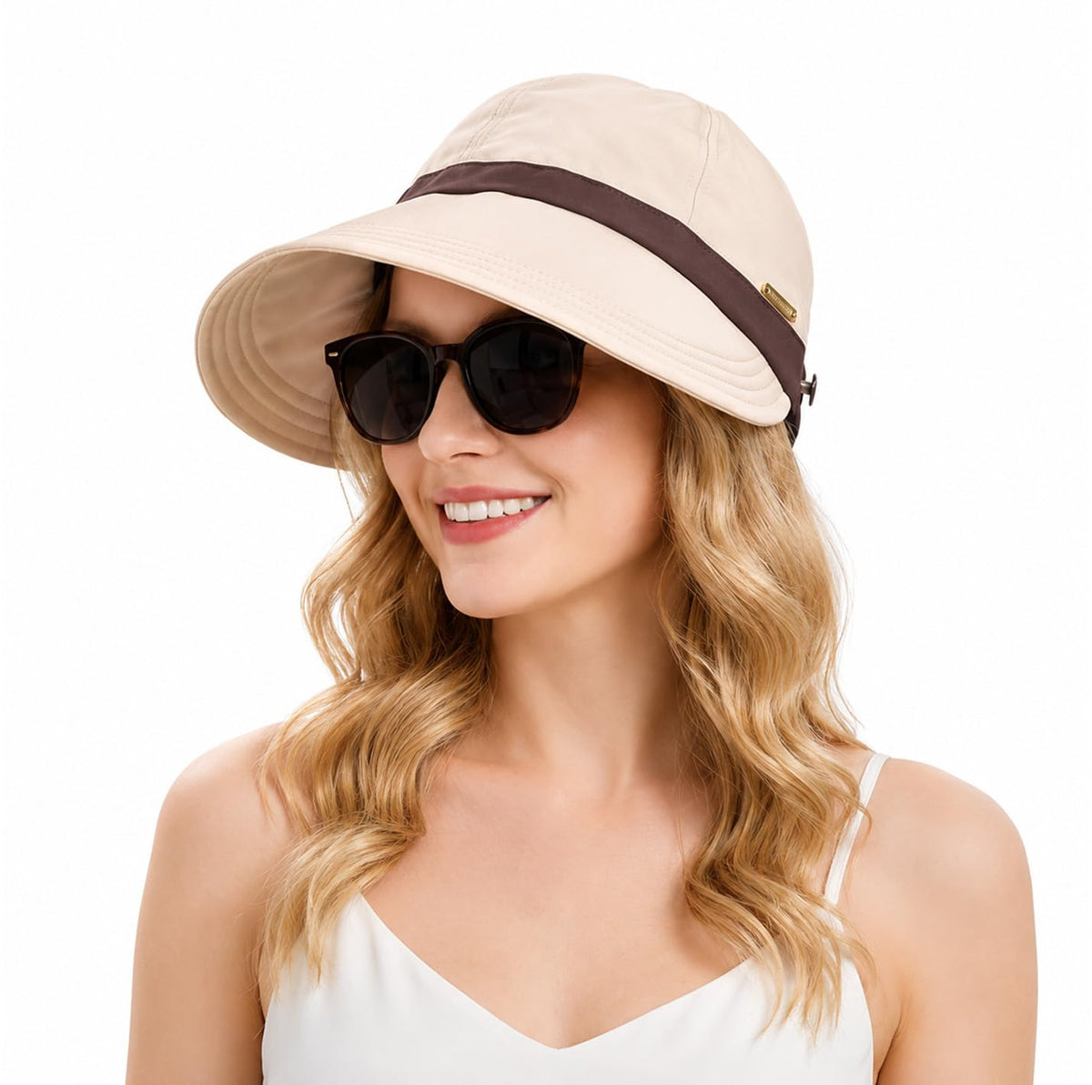 PANCA Summer Caps for Women Wide Brim Sun Hat | Lightweight Packable UV Protection Sun Visor Cap for Ladies | Foldable Outdoor Travel Beach Hiking Golf Casual Breathable Fashion Hat Khaki