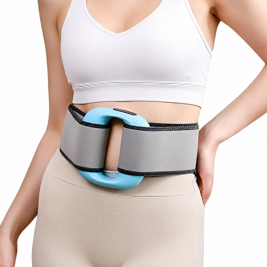PANCA Electric Belly Fat Massager Belt with Heat &amp; Vibration | Abdominal Waist Slimming &amp; Muscle Relaxation Device | Portable Body Shaping Fascia Massager for Home Use (Blue)
