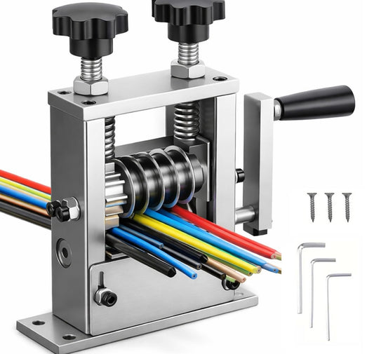 PANCA 6-in-1 Manual Wire Stripper Machine | Drill-Operated Wire Stripping Tool with Hand Crank | 3–17mm Cable Wire Stripper with 6 Tracks &amp; 5 Carbide Blades (6-IN-1 Manual Wire Stripper)