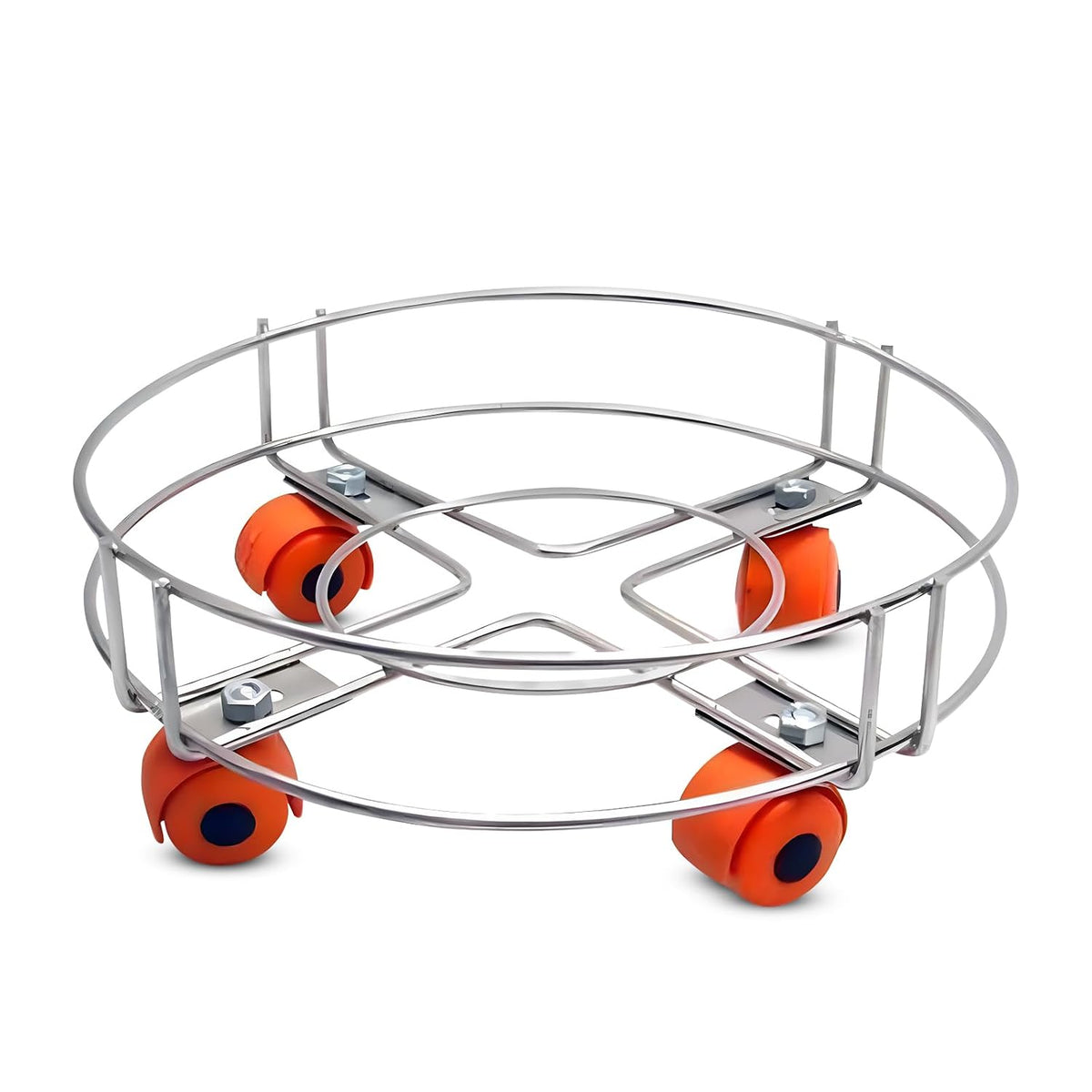 PANCA Heavy Stainless Steel Cylinder Trolley with Wheels| Gas Trolly/LPG Gas Cylinder Stand (Pack Off 1)