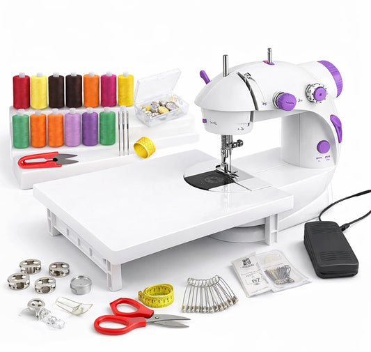 PANCA Advance Mini Sewing Machine with Extension Table | Electric Silai &amp; Stitching Machine for Home Tailoring, Foot Pedal, Adapter &amp; Complete Sewing Kit