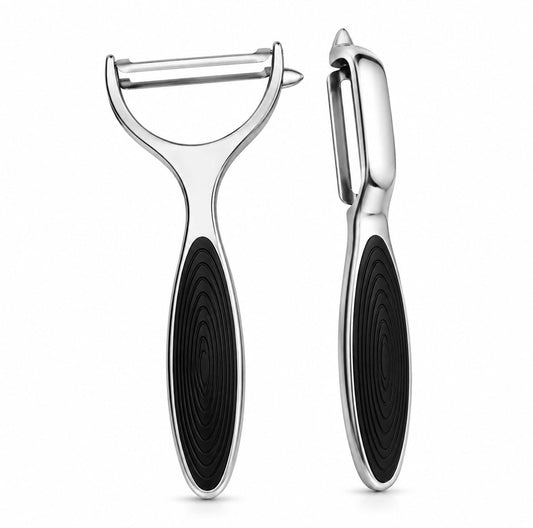 PANCA Vegetable &amp; Fruit Peeler Set of 2 with Y &amp; I Shape Design | Stainless Steel Potato, Carrot, Cucumber &amp; Apple Peeler with Eye Remover | Sharp Kitchen Slicer Cutter Tool