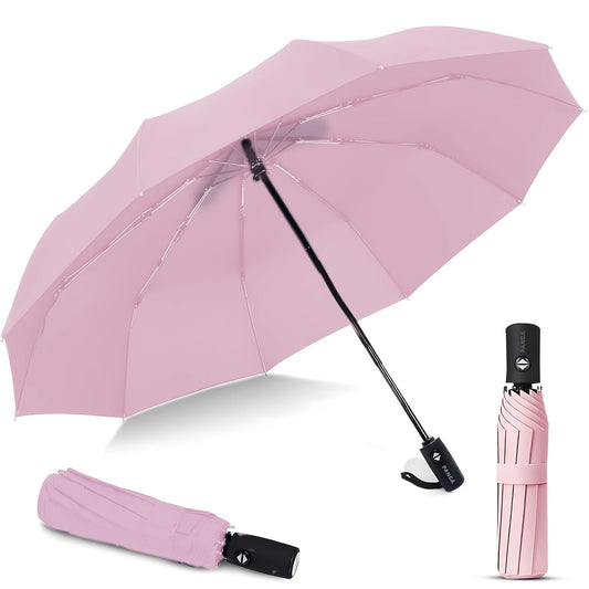 PANCA Windproof Automatic Open Close Travel Umbrella for Men &amp; Women | Compact 3 Fold Rain Umbrella with 8 Reinforced Ribs | Portable Folding Umbrella for Office, Travel &amp; Outdoor