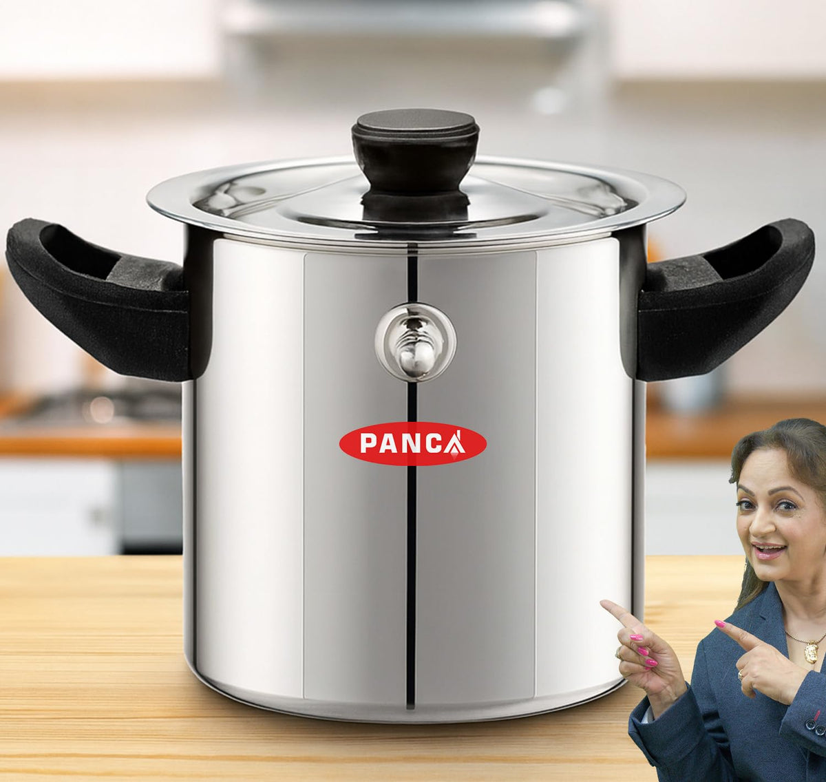 PANCA Stainless Steel Milk Boiler | Spill-Proof Milk Boiler Pot with Bakelite Handle, Whistle Indicator &amp; Lid | Gas &amp; Induction Friendly Double Boiler (2 Litre)