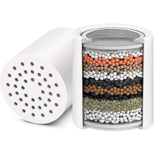 PANCA Shower Filter Replacement Cartridge for Hard Water, ABS, Universal | Multi-layer media, reduces impurities, fits shower &amp; tap filters, easy replace, for borewell &amp; tanker water, durable ABS