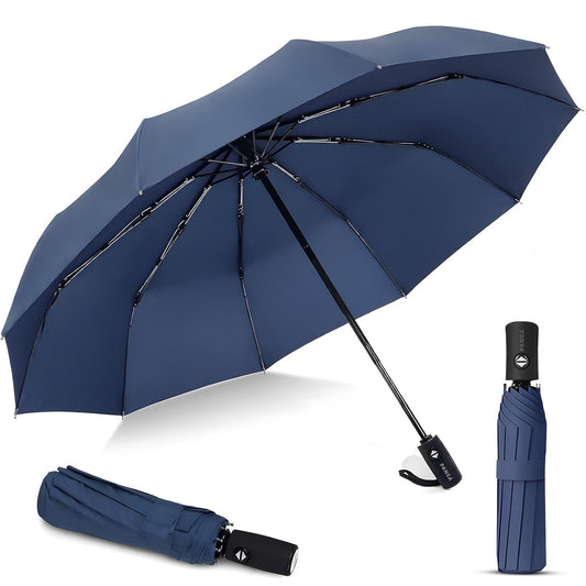 PANCA Windproof Automatic Open Close Travel Umbrella for Men &amp; Women | Compact 3 Fold Rain Umbrella with 8 Reinforced Ribs | Portable Folding Umbrella for Office, Travel &amp; Outdoor