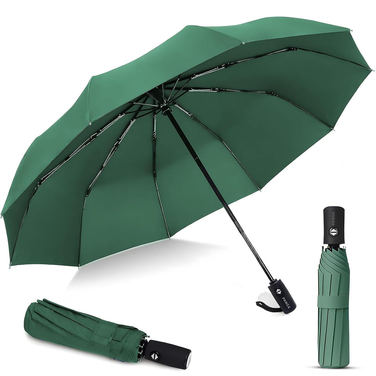 PANCA Windproof Automatic Open Close Travel Umbrella for Men &amp; Women | Compact 3 Fold Rain Umbrella with 8 Reinforced Ribs | Portable Folding Umbrella for Office, Travel &amp; Outdoor