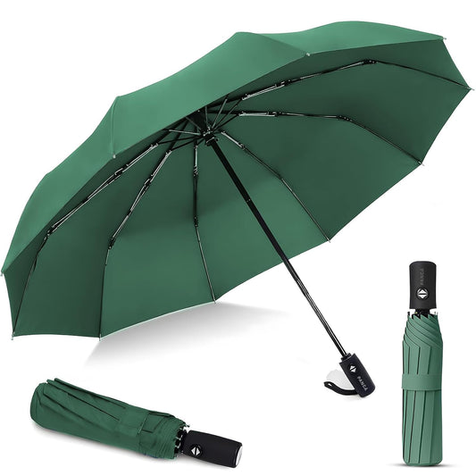 PANCA Windproof Automatic Open Close Travel Umbrella for Men &amp; Women | Compact 3 Fold Rain Umbrella with 8 Reinforced Ribs | Portable Folding Umbrella for Office, Travel &amp; Outdoor