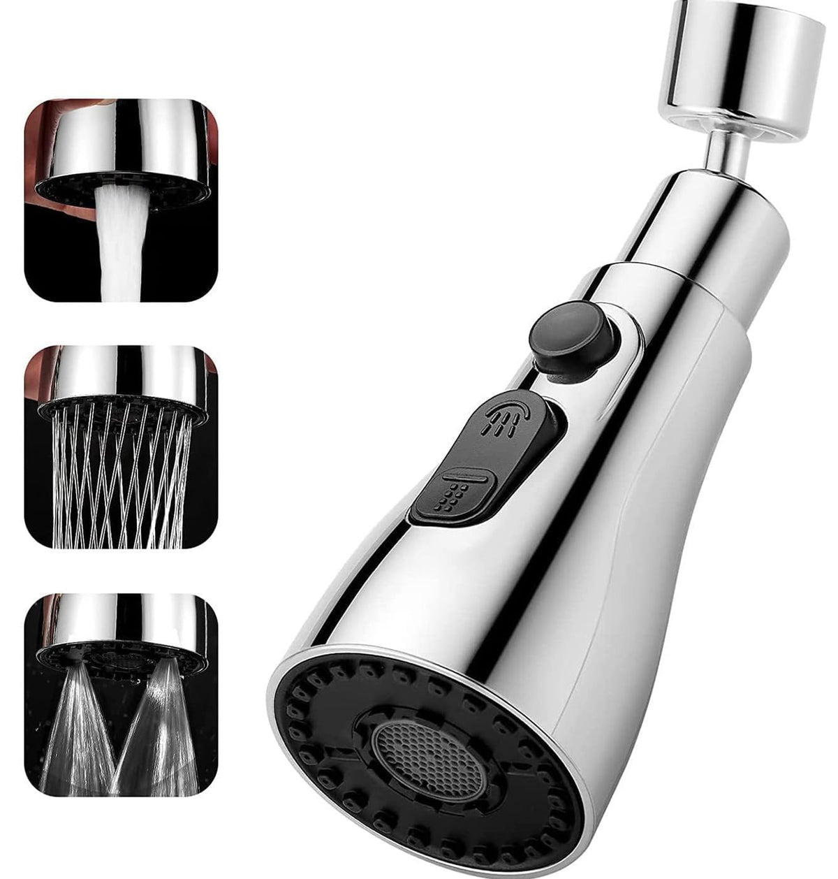 PANCA Tap Extender for Kitchen Sink | 360° Rotating Flexible Faucet Extension with 3 Spray Modes | Anti Splash Water Saver Nozzle for Wash Basin &amp; Home Use
