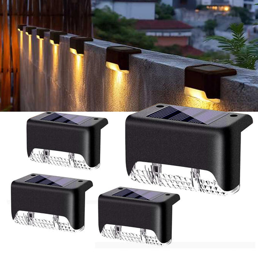 PANCA Solar Outdoor Lights Set of 4 | Waterproof LED Wall Lamp with Motion Sensor &amp; Auto Dusk to Dawn | Solar Powered Garden Lights for Gate, Fence, Balcony, Terrace, Security Lighting &amp; Pathway
