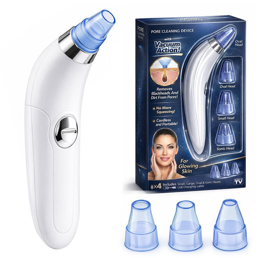 PANCA Blackhead Remover Vacuum for Face | 4 in 1 Pore Cleaner Suction Device with Multiple Heads | Facial Cleansing Tool for Blackhead Whitehead Removal for Men &amp; Women