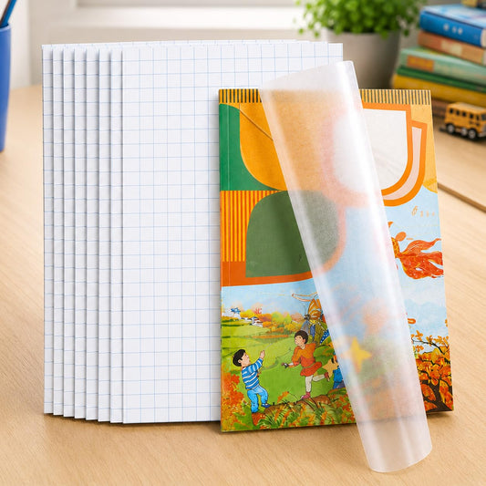 PANCA Self Adhesive Transparent Book Cover Sheets A4 Size Pack of 10 | Waterproof Scratchproof Notebook &amp; Textbook Protective Plastic Cover Sticker for School &amp; Office Use