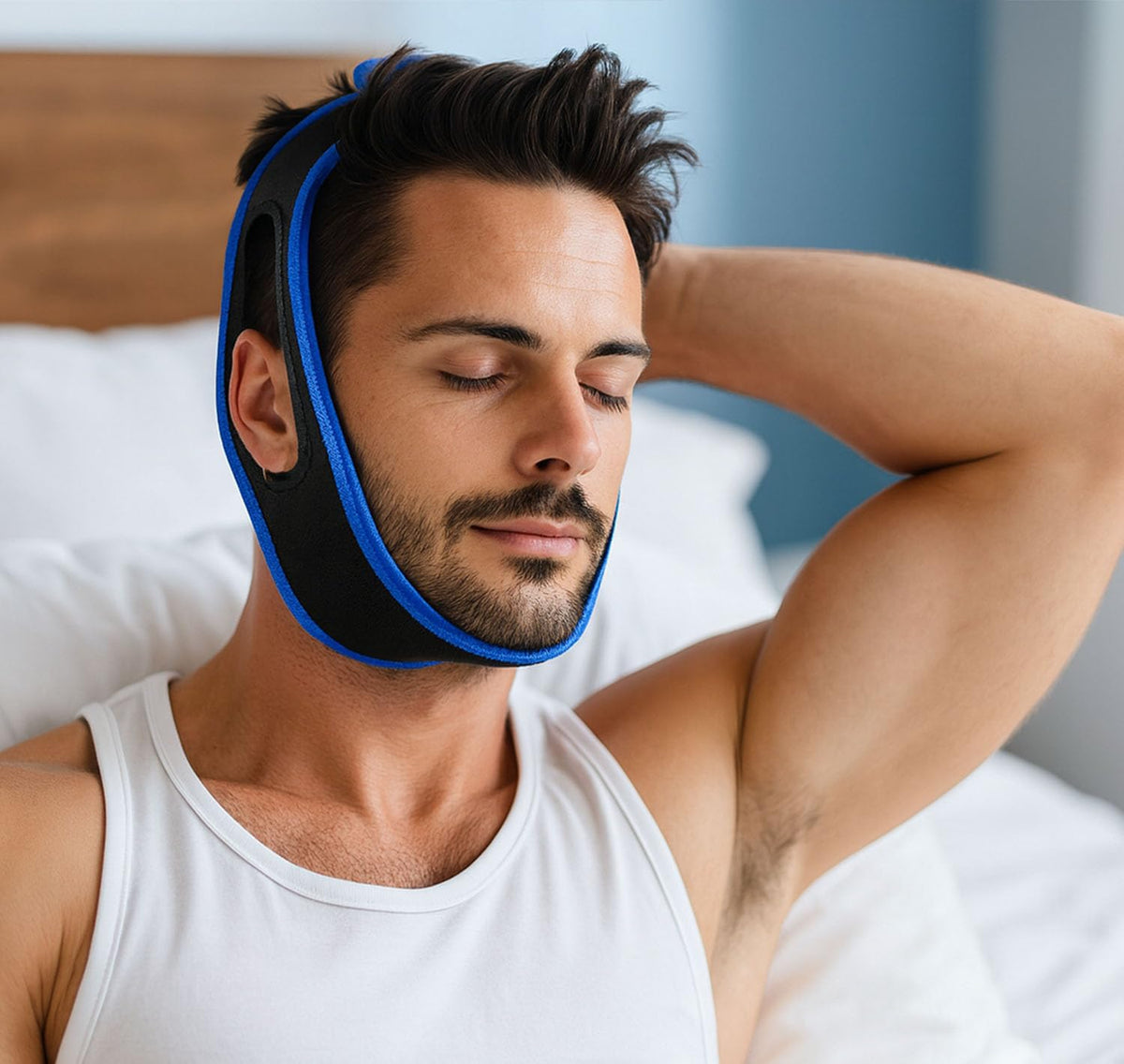PANCA Polycotton Anti Snoring Chin Strap | Adjustable Snore Reduction Belt for Men &amp; Women | Comfortable Sleep Aid Jaw Support Strap | Reusable &amp; Skin-Friendly Snoring Solution