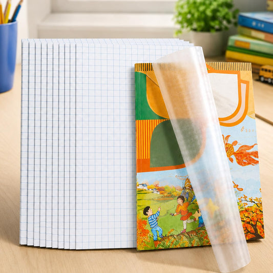 PANCA Self Adhesive Transparent Book Cover Sheets A4 Size Pack of 20 | Waterproof Scratchproof Notebook &amp; Textbook Protective Plastic Cover Sticker for School &amp; Office Use