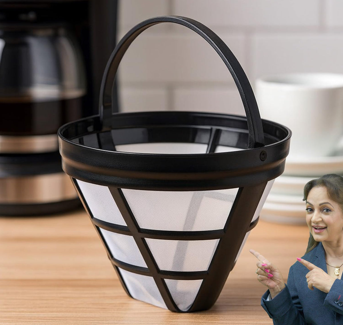 PANCA Reusable Coffee Filter Basket | Mesh Coffee Strainer for Coffee Machines |Pour Over Dripper Filter | Fine Mesh Steel Filter for Moka Pot, Espresso, Drip Coffee