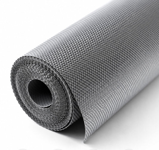 PANCA EVA Anti Slip Mat Roll 5 Meter | Food Grade Waterproof Shelf Liner for Home | Washable Drawer, Cabinet, Cupboard, Wardrobe, Refrigerator &amp; Rack Mat | Cuttable Storage Organizer (Gray)