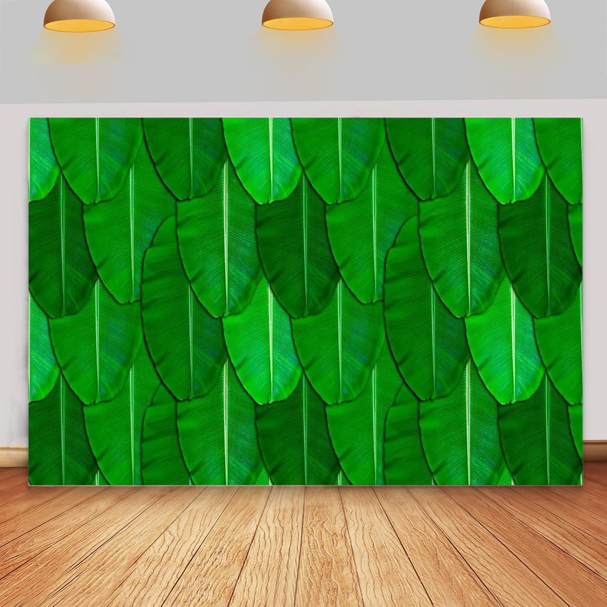 PANCA Decoration Cloth – 1 Pc Pooja Decoration Background for Ganpati, Janmashtami, Varalakshmi, Home Temple Festival Setup (Green Banana Leaf Design)