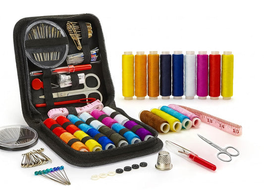 PANCA 76 Sewing Kit, Portable Sewing kit Box Sewing Supplies Accessories with 12 Pcs Thread Spools, Scissors, Thread Needles,Tape Measure for DIY, Adults,Beginners,Emergency,Travel,Home